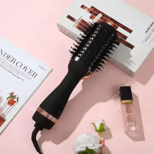 Hair Straightener Brush – Rotating Hot Air Brush Dryer | One-Step Volumizer & Styler for Smooth, Frizz-Free Hair
