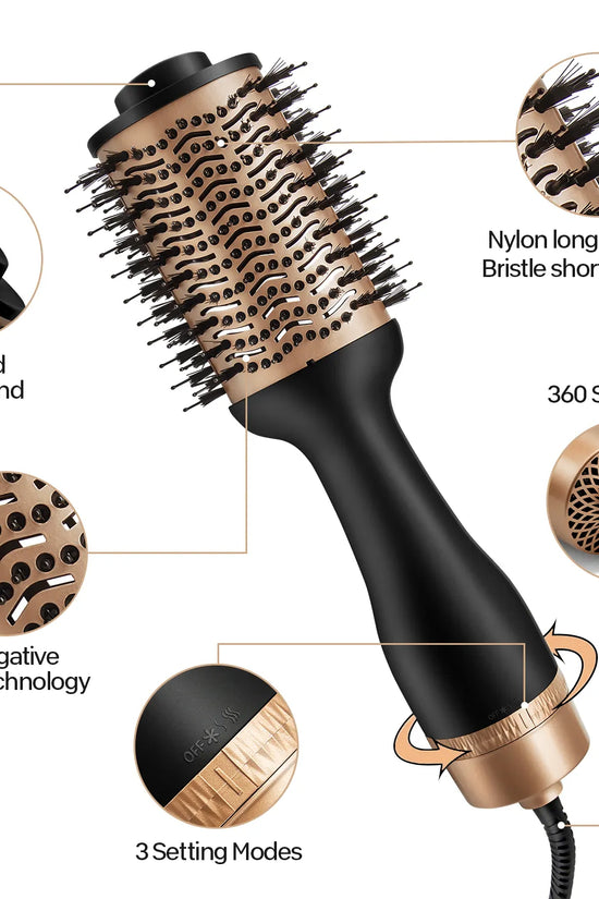Hair Straightener Brush – Rotating Hot Air Brush Dryer | One-Step Volumizer & Styler for Smooth, Frizz-Free Hair